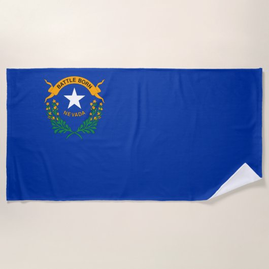 Serviette De Plage Drapeau d'État du Nevada (Devant)