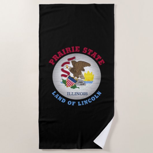 SERVIETTE DE PLAGE DRAPEAU D'ÉTAT ILLINOIS PRAIRIE (Devant)