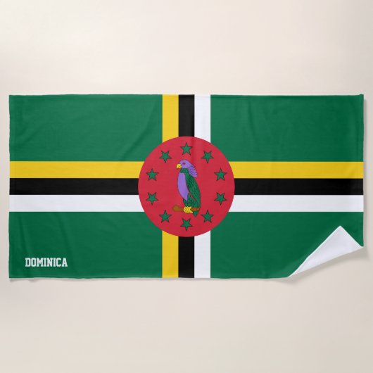Serviette De Plage Drapeau Dominique Splendide patriotique (Devant)