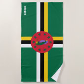 Serviette De Plage Drapeau Dominique Splendide patriotique (Devant)