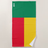 Serviette De Plage Drapeau du Bénin Splendide Patriotique (Devant)