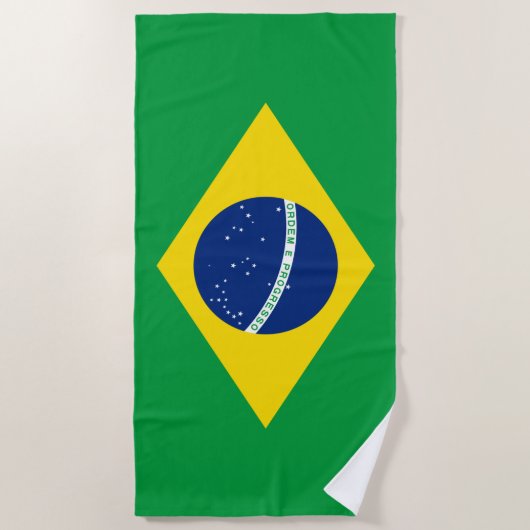 Serviette De Plage Drapeau du Brésil (Devant)