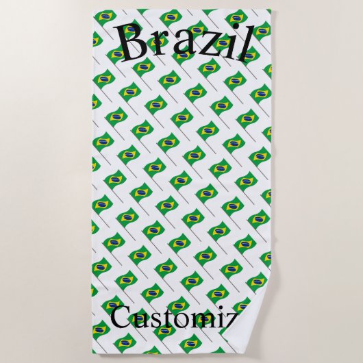 Serviette De Plage Drapeau du Brésil Thunder_Cove (Devant)