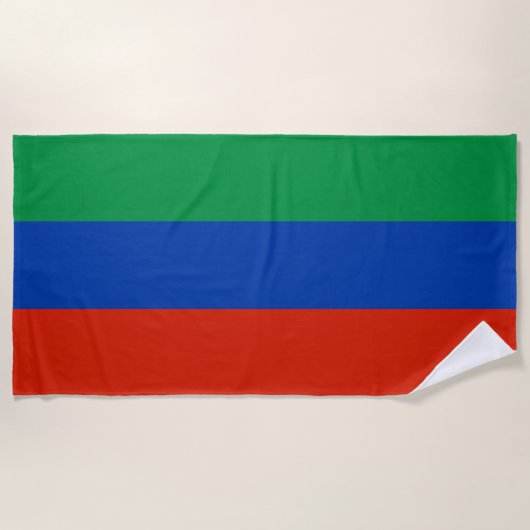 Serviette De Plage Drapeau du Daghestan (Devant)