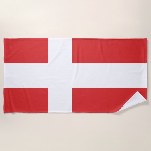Serviette De Plage Drapeau du Danemark (Devant)