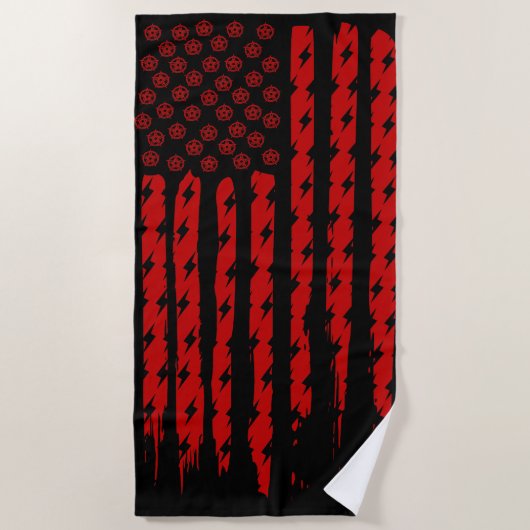 Serviette De Plage Drapeau du Démon (Devant)