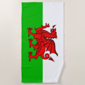 Serviette De Plage Drapeau du dragon rouge gallois du Pays de Galles (Devant)