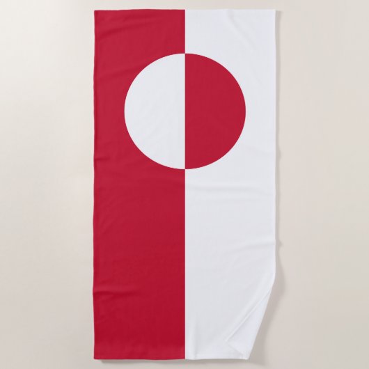 Serviette De Plage Drapeau du Groenland (Devant)