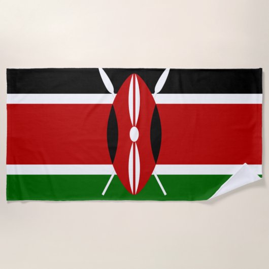 Serviette De Plage Drapeau du Kenya (Devant)
