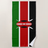 Serviette De Plage Drapeau du Kenya Massaï Bendera ya Kenya (Devant)