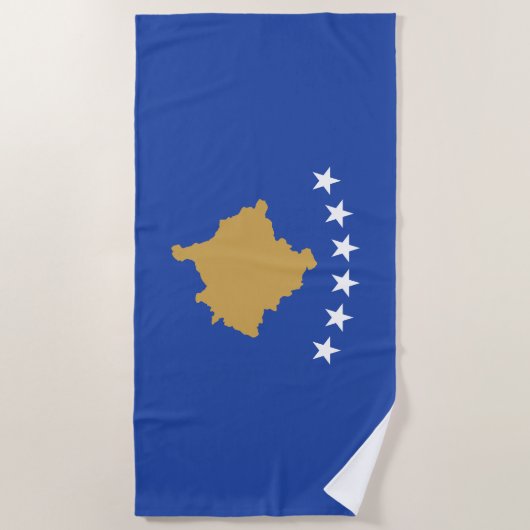 Serviette De Plage Drapeau du Kosovo (Devant)