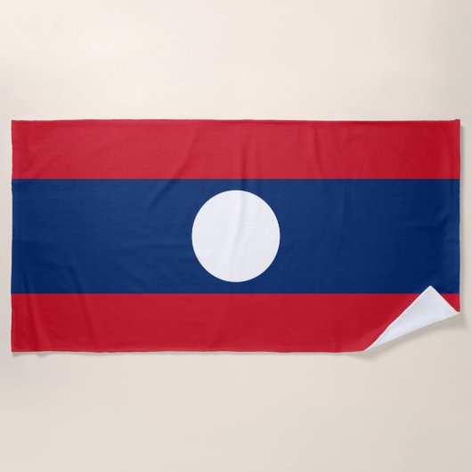 Serviette De Plage Drapeau du Laos (Devant)