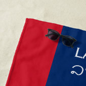 Serviette De Plage Drapeau du Laos et Texte, Accueil (En situation)