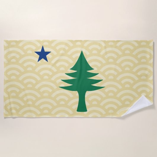 Serviette De Plage Drapeau du Maine 1901 - Style ondulé (Devant)