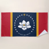 Serviette De Plage Drapeau du Mississippi - Nouveau Drapeau de Magnol (Devant)