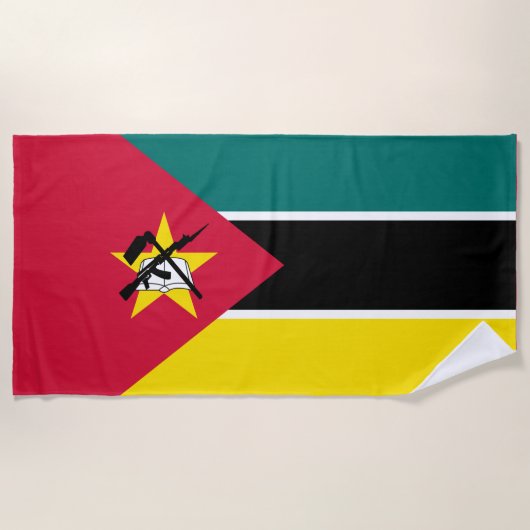 Serviette De Plage Drapeau du Mozambique (drapeau national) (Afrique) (Devant)