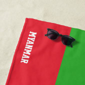 Serviette De Plage Drapeau du Myanmar Splendide patriotique (En situation)