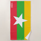 Serviette De Plage Drapeau du Myanmar Splendide patriotique (Devant)