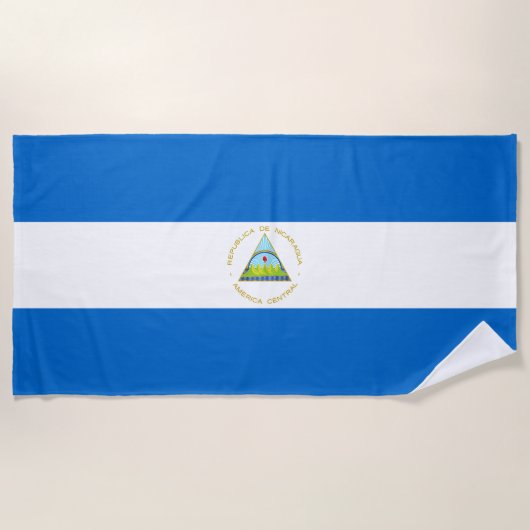 Serviette De Plage Drapeau du Nicaragua (Devant)