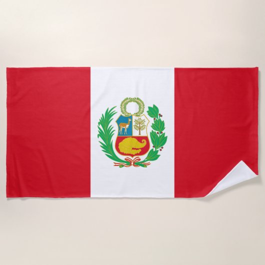 Serviette De Plage Drapeau du Pérou (Devant)