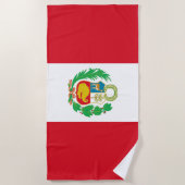 Serviette De Plage Drapeau du Pérou (Devant)
