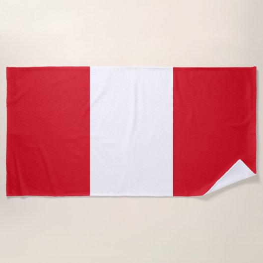 Serviette De Plage Drapeau du Pérou (Devant)