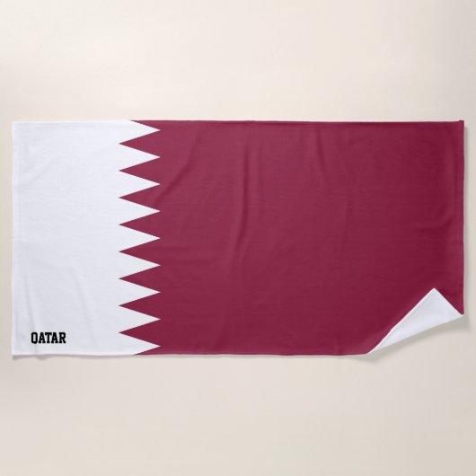 Serviette De Plage Drapeau du Qatar Splendide patriotique (Devant)