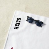 Serviette De Plage Drapeau du Qatar Splendide patriotique (En situation)