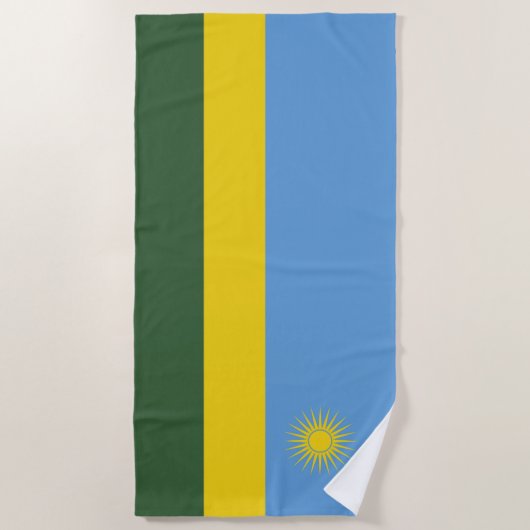 Serviette De Plage Drapeau du Rwanda (Devant)