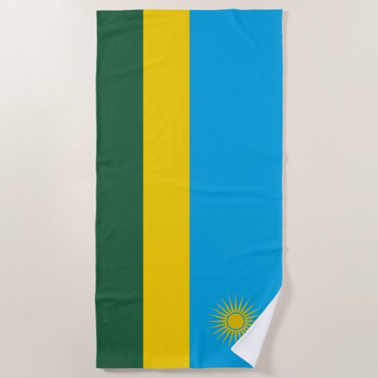 Serviette De Plage Drapeau du Rwanda (Devant)