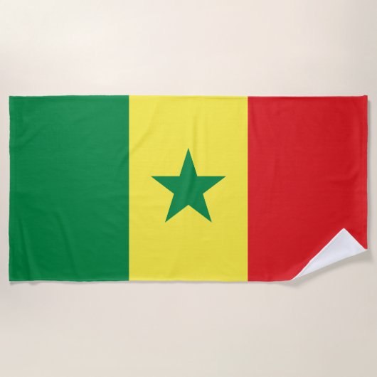 Serviette De Plage Drapeau du Sénégal (Devant)