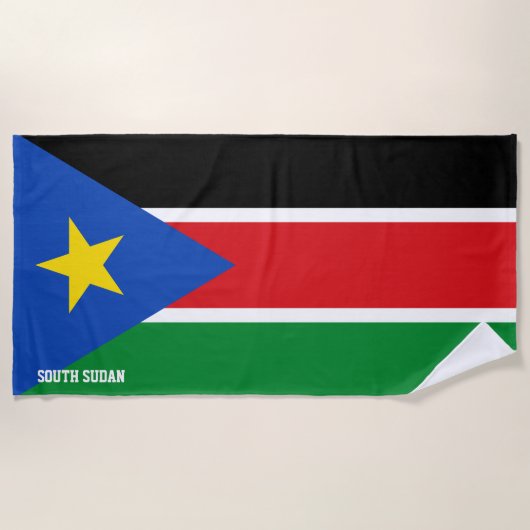 Serviette De Plage Drapeau du Sud-Soudan Splendide patriotique (Devant)