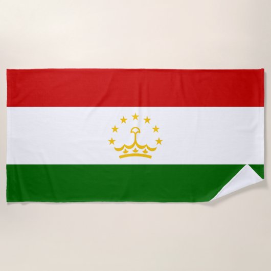 Serviette De Plage Drapeau du Tadjikistan (Devant)