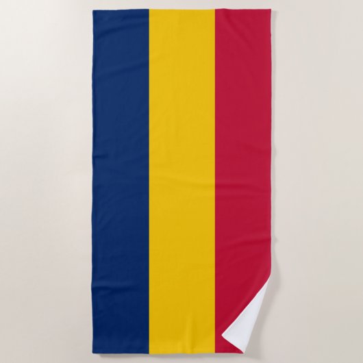 Serviette De Plage Drapeau du Tchad (pays africain) (Devant)