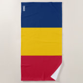 Serviette De Plage Drapeau du Tchad Splendide Patriotique (Devant)