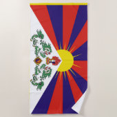 Serviette De Plage Drapeau du Tibet - Drapeau du lion des neiges (Devant)