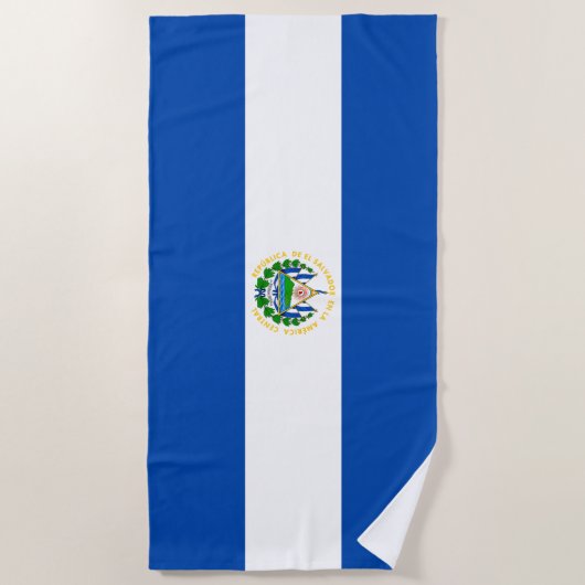 Serviette De Plage Drapeau El Salvador (Devant)
