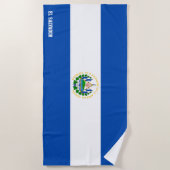 Serviette De Plage Drapeau El Salvador Splendide patriotique (Devant)