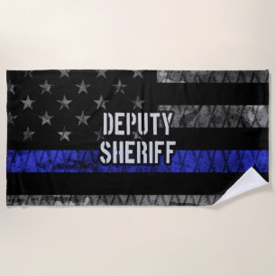 Serviette De Plage Drapeau en détresse du shérif adjoint