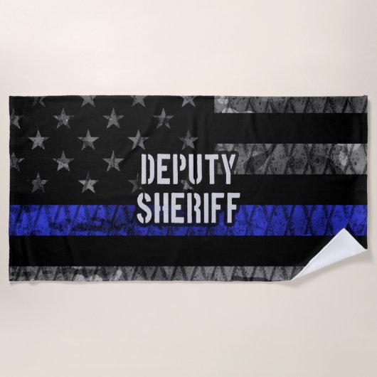 Serviette De Plage Drapeau en détresse du shérif adjoint (Devant)