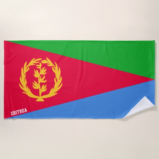 Serviette De Plage Drapeau Erythrée Splendide patriotique (Devant)