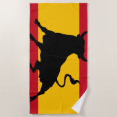 Serviette De Plage Drapeau espagnol avec taureau (Devant)