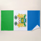 Serviette De Plage drapeau et emblème de la Sierra Leone (Devant)