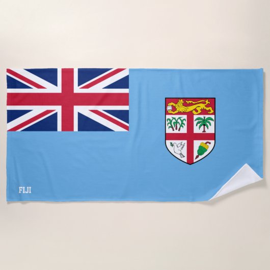 Serviette De Plage Drapeau Fidji Splendide patriotique (Devant)