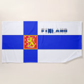 Serviette De Plage Drapeau finlandais (Devant)