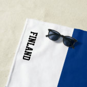 Serviette De Plage Drapeau Finlande Splendide Patriotique (En situation)