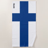Serviette De Plage Drapeau Finlande Splendide Patriotique (Devant)