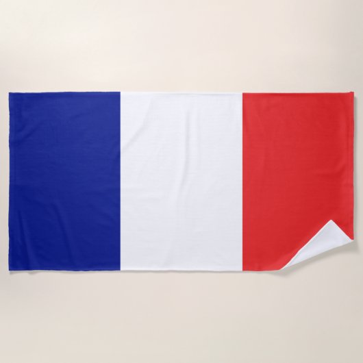 Serviette De Plage Drapeau français Tricolore (Devant)