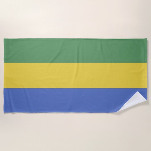 Serviette De Plage Drapeau Gabon (Devant)