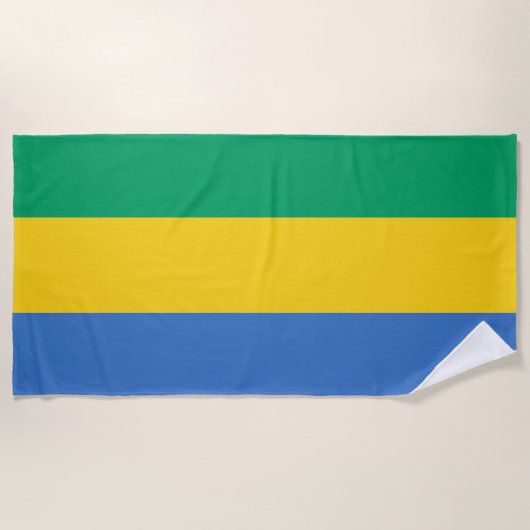 Serviette De Plage Drapeau gabonais (Gabon) (Devant)
